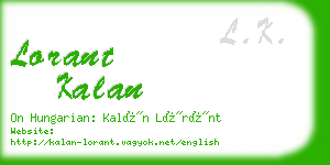 lorant kalan business card
